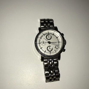 Silver Fossil Watch!